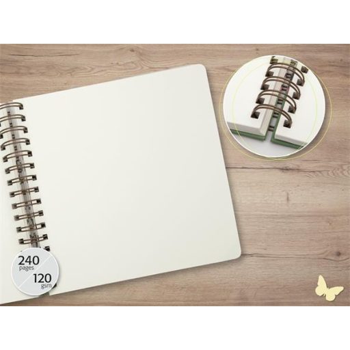Spirálfüzet, 234x215 mm, sima, 120 lap, keményfedeles, SIGEL "Jolie Golden Rain"