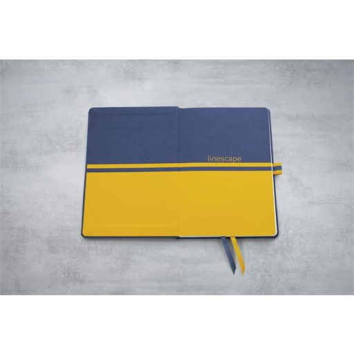 Naptár, A5, heti, 2026, kemény borító, SIGEL "Linescape", kék-sárga