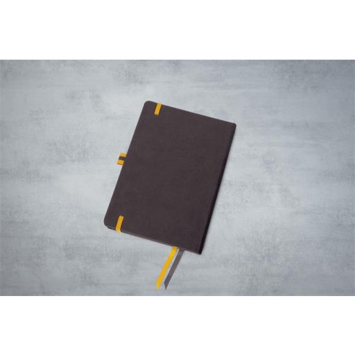 Jegyzetfüzet, exkluzív, A5, vonalas, 88 lap, keményfedeles, SIGEL "Linescape", fekete-sárga