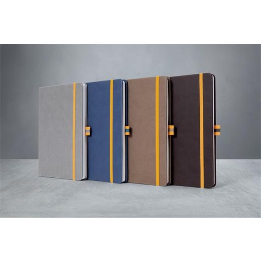 Jegyzetfüzet, exkluzív, A5, vonalas, 88 lap, keményfedeles, SIGEL "Linescape", fekete-sárga