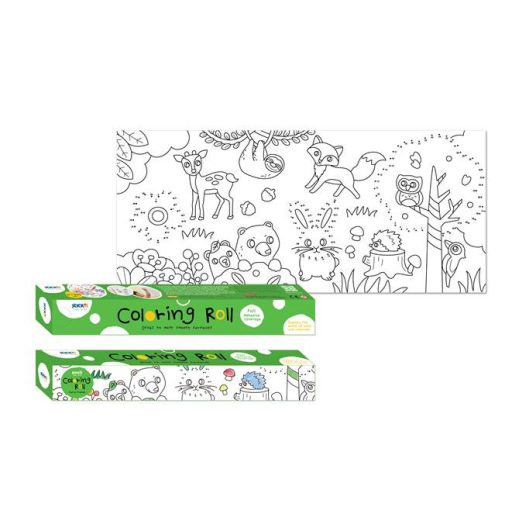 Színező tekercs, öntapadó, 31x355 cm, STICK N, erdei állatok