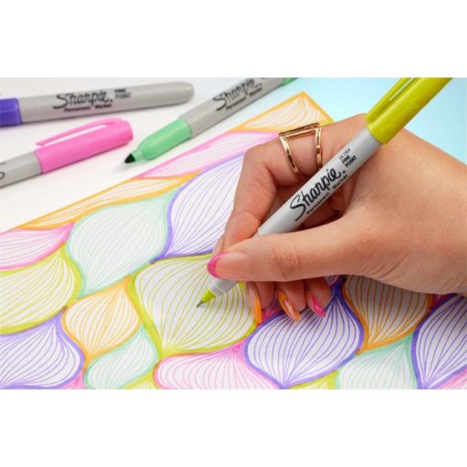 Alkoholos marker, 0,5 mm, kúpos, SHARPIE "Ultra Fine Point", sárga