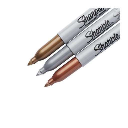 Alkoholos marker készlet, 1,4 mm, kúpos, SHARPIE "Metallic", 3 különböző szín