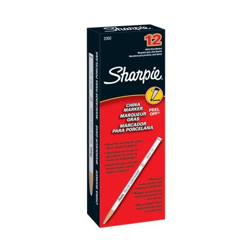 Jelölőceruza, 2,0 mm, SHARPIE "Peel-Off China marker", fehér