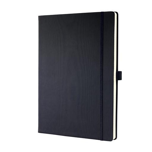 Jegyzetfüzet, exkluzív, A4, sima, 97 lap, keményfedeles, SIGEL "Conceptum", fekete