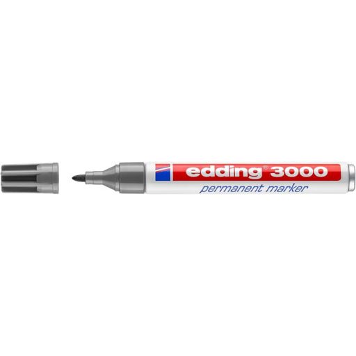 Alkoholos marker, 1,5-3 mm, kúpos, EDDING "3000", szürke