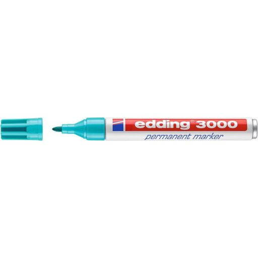 Alkoholos marker, 1,5-3 mm, kúpos, EDDING "3000", türkíz