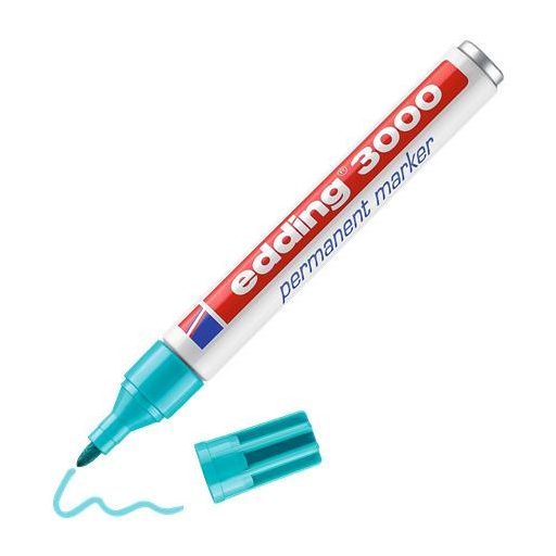 Alkoholos marker, 1,5-3 mm, kúpos, EDDING "3000", türkíz
