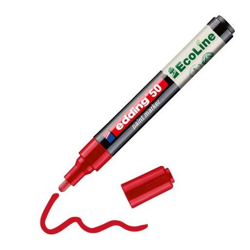 Lakkmarker, 2-3 mm, EDDING "50", piros
