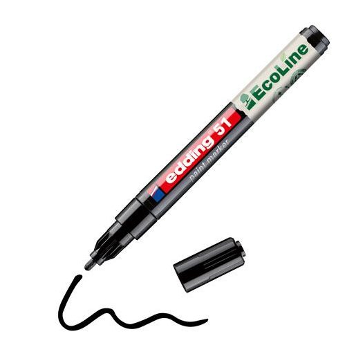 Lakkmarker, 1-2 mm, EDDING "51", fekete