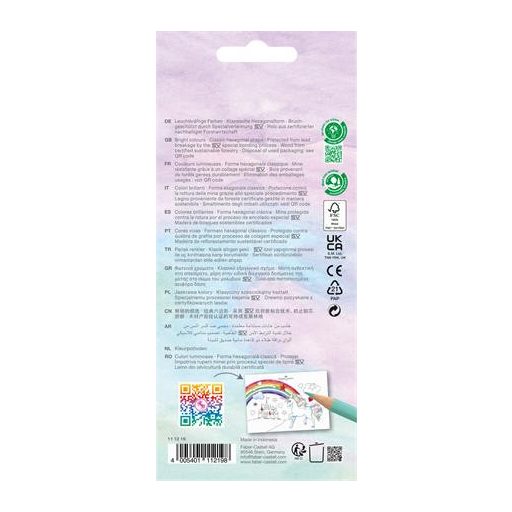 Színes ceruza készlet, hatszögletű, FABER-CASTELL"Unikornis" 10+3 különböző szín