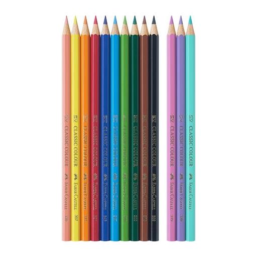 Színes ceruza készlet, hatszögletű, FABER-CASTELL"Unikornis" 10+3 különböző szín