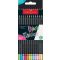 Színes ceruza készlet, háromszögletű, FABER-CASTELL "Black Edition",  6-6 különböző neon és pasztell szín