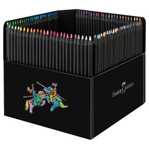 Színes ceruza készlet, háromszögletű, FABER-CASTELL "Black Edition",  100 különböző szín