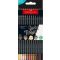 Színes ceruza készlet, háromszögletű, FABER-CASTELL "Black Edition",  12 különböző bőrszín