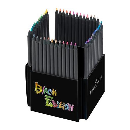 Színes ceruza készlet, háromszögletű, FABER-CASTELL "Black Edition",  50 különböző szín