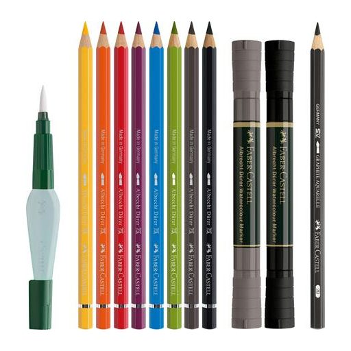 Készlet akvarell technikához, FABER-CASTELL "Discovery Set Albrecht Dürer", 12 db-os szett