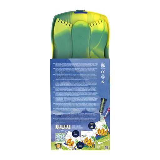 Vízfesték, 12 darabos, összeilleszthető, FABER-CASTELL, dinoszaurusz