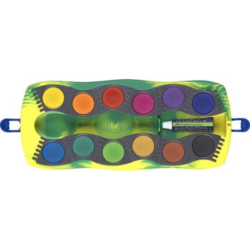 Vízfesték, 12 darabos, összeilleszthető, FABER-CASTELL, dinoszaurusz