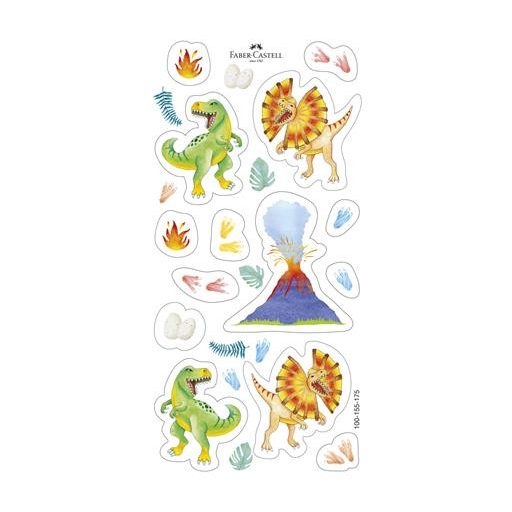 Vízfesték, 12 darabos, összeilleszthető, FABER-CASTELL, dinoszaurusz