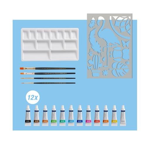 Akvarell festékkészlet, tubusos, kiegészítőkkel, FABER-CASTELL "Creative Studio", 12 különböző szín