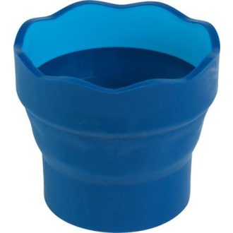   Ecsettál, műanyag, FABER-CASTELL "Click&Go", kék