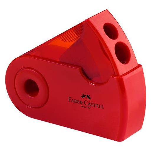 Hegyező display, kétlyukú, 2 tartályos, FABER-CASTELL, vegyes színek