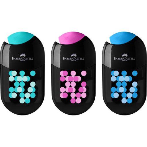 Hegyező display, kétlyukú, 2 tartályos, FABER-CASTELL, vegyes színek