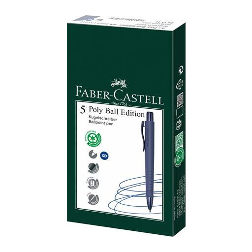 Golyóstoll, 0,7 mm, nyomógombos tolltest, kék alkonyat tolltest, FABER-CASTELL "Poly Ball Urban", kék