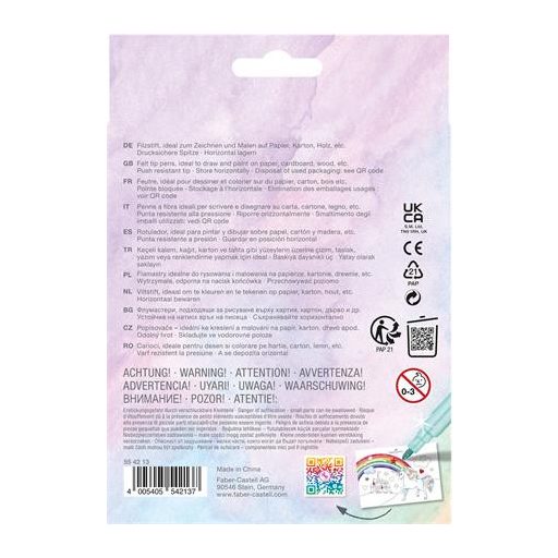 Filctoll készlet, FABER-CASTELL "Unikornis" 10 különböző szín + 3 csillámos