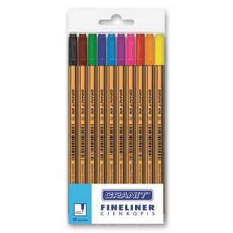   Tűfilc készlet, 0,4 mm, GRANIT "C970", 10 különböző szín