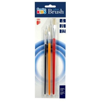 Ecsetkészlet, lapos, no. 4-8-12, fa, ICO