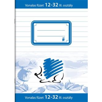   Füzet, tűzött, A5, vonalas, 32 lap, 3. osztály, ICO "Süni", "12-32"