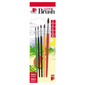   Ecsetkészlet, no. 2-4-6-8-10, fa, ICO "Süni", vegyes színek