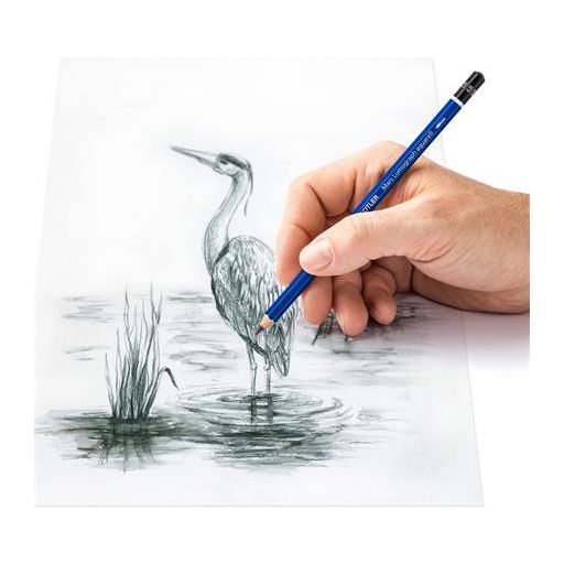 Grafitceruza készlet, akvarell, ecsettel, hatszögletű, STAEDTLER „Mars® Lumograph® aquarell 100A”, 3 különböző keménység