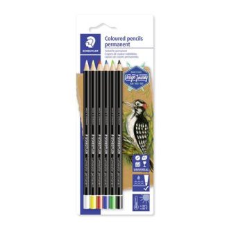   Jelölőceruza készlet, mindenre író, vízálló, STAEDTLER "Lumocolor® permanent glasochrom 108 20", 6 különböző szín