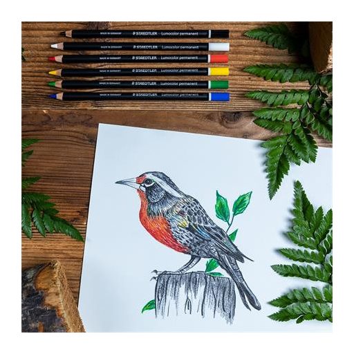 Jelölőceruza készlet, mindenre író, vízálló, STAEDTLER "Lumocolor® permanent glasochrom 108 20", 6 különböző szín