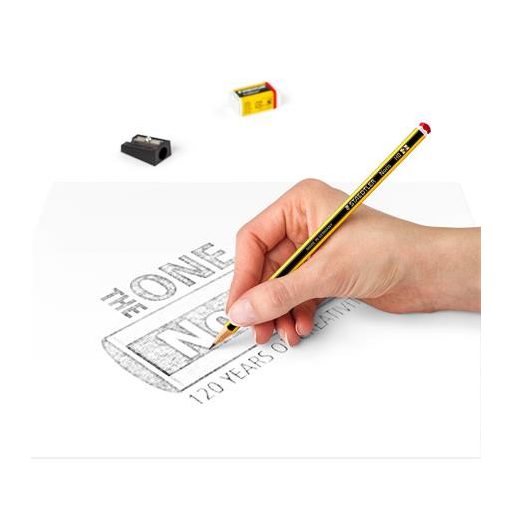 Grafitceruza, HB, hatszögletű, hegyezővel és radírral, STAEDTLER "Noris"