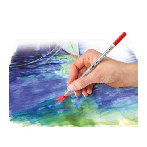 Akvarell ceruza készlet, hatszögletű, fém doboz, STAEDTLER "Karat® aquarell 125", 48 különböző szín