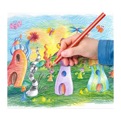 Színes ceruza készlet, háromszögletű, vastag, hegyezővel, STAEDTLER "Noris® Jumbo 128", 10+2 különböző szín