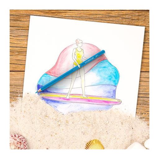 Akvarell ceruza készlet, hatszögletű, STAEDTLER® "146 10C", 24 különböző szín