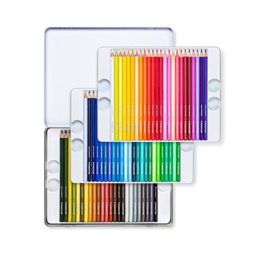 Színes ceruza készlet, hatszögletű, fémdobozos, STAEDTLER "146 C", 72 különböző szín
