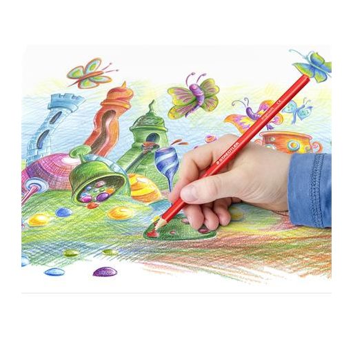 Színes ceruza készlet, háromszögletű, fémdobozos, STAEDTLER "Ergo Soft 157", 36 különböző szín