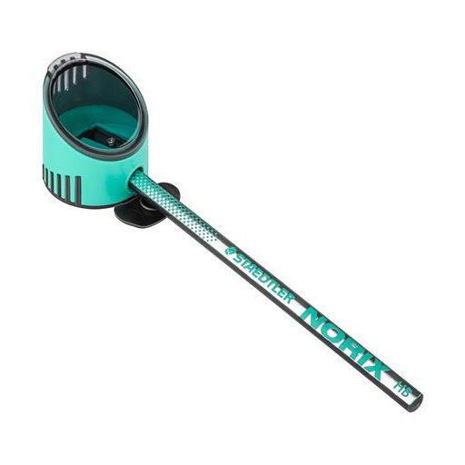 Grafitceruza készlet, hegyezővel, radírral, HB, STAEDTLER "Norix® 181", franciazöld