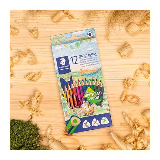 Színes ceruza készlet, háromszögletű, STAEDTLER "Noris Colour 187", 12 különböző szín