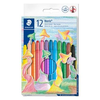   Zsírkréta, csavarós, STAEDTLER "Noris 221", 12 különböző szín