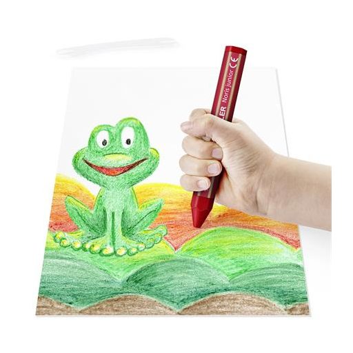 Zsírkréta, vastag, hatszögletű, STAEDTLER "Noris Junior 224", 12 különböző szín