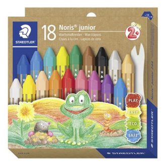   Zsírkréta, vastag, hatszögletű, STAEDTLER "Noris Junior 224", 18 különböző szín