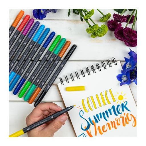 Ecsetirón készlet, 0,5-0,8/1,0-6,0 mm, kétvégű, STAEDTLER "3001", 36 szín