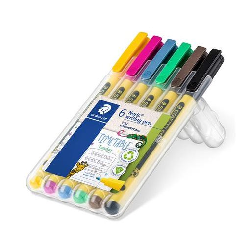 Tűfilc készlet, 0,6 mm,  STAEDTLER "Noris® 307", 6 különböző szín